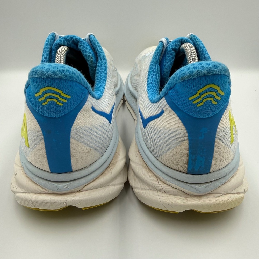 Hoka Clifton 9 Running Shoes White Blue Mens Size 11.5 2E Wide Athletic Sneakers - Picture 5 of 9
